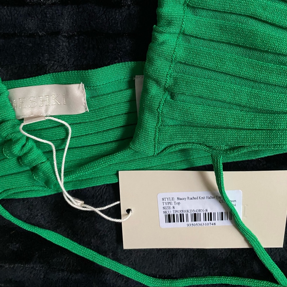 Meshki Emerald Green Strappy Crop Top - Picture 3 of 4